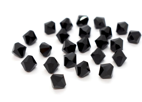 100pcs Adabele Austrian Faceted Bicone Crystal Beads #5301, Jet Black, Size Selections: 3mm/4mm/5mm/6mm