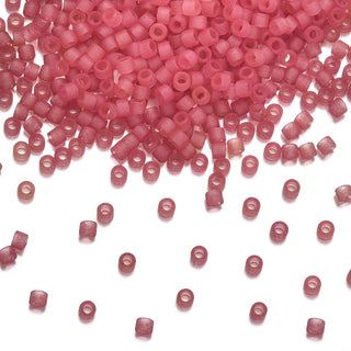 7.5g Miyuki Delica 11/0 Seed Beads, Matte Dark Rose Light Topaz DB778