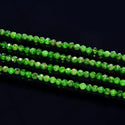 Natural Green Diopside Gemstone Tiny Small Faceted Round Beads, 3mm, Hole ID 0.6mm, 15 Inch/1 Strand, GK3-24