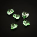 20pcs Top Drilled Valentine Heart Drop Crystal Beads, August Peridot Green Birthstone Beads, 10mm, Hole ID 1mm, BB15-8