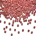 7.5g Miyuki Delica 11/0 Seed Beads, Matte Rainbow Carnelian Red DB2306