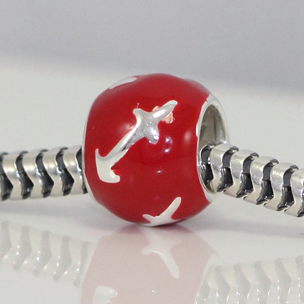 1pc 925 Sterling Silver Sagittarius Zodiac Sign Bead Charm Red Enamel, Compatible with Pandora All Other Charm Bracelets, EC59