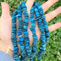Natural Blue Kyanite Gemstone Flat Coin Chip Beads, Irregular, 7mm-10mm, Hole ID 1mm, 15 Inch/1 Strand, GZ7-12