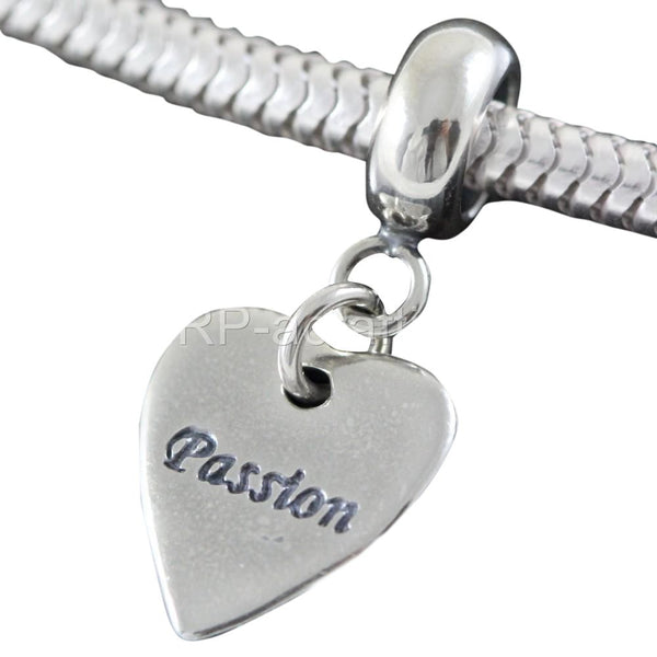 1pc Solid 925 Sterling Silver Heart Love Charm Passion Heart Charm, Compatible with Pandora All Other Charm Bracelet, EC348