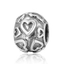 Real 925 Sterling Silver Sea of Hearts Love Bead Charm