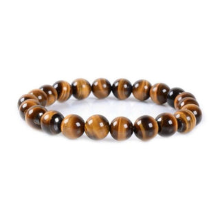 1 Strand Stretch Natural Yellow Tiger Eye Beaded Gemstone Bracelet, 8mm Bead, Length Selections: 7 inch/7.5 inch/8 inch/8.5 inch