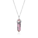 1pc Natural Rhodonite Gemstone Pendant Necklace, 18 Inch Surgical Stainless Steel Chain, GGP-C9