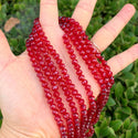 500pcs Creative Club Faceted Rondelle Crystal Glass Beads, Siam Red, 6x4mm, Hole ID 1mm, CCR605