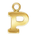 1pc Real 1/20 14K Gold Filled Letter P, Small Alphabet Charm Drop, 5.3x5.6mm, JK12-A16