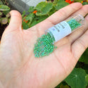 7.5g Miyuki Delica 11/0 Seed Beads, Opaque Rainbow Green DB163