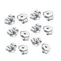 20pcs 925 Sterling Silver Small Butterfly Earring Backs, Earnut Replacement, 4.5x4mm, SS213