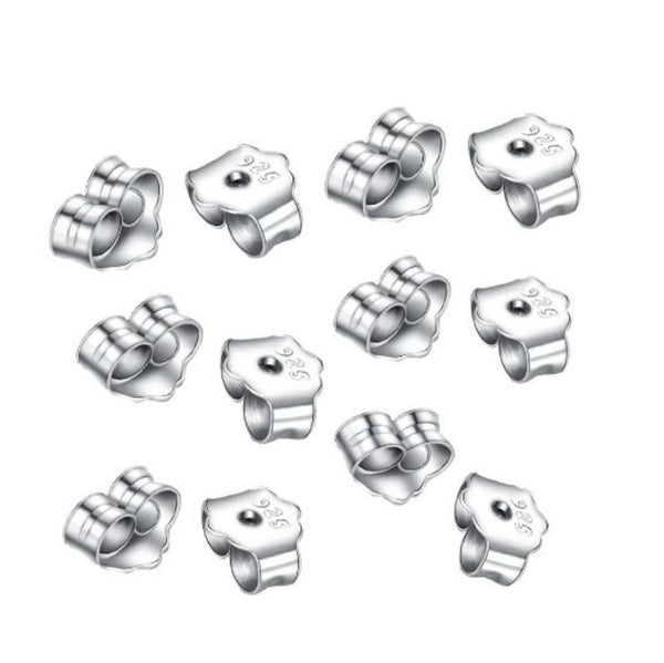 20pcs 925 Sterling Silver Small Butterfly Earring Backs, Earnut Replacement, 5x4.5mm, SS174