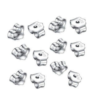 20pcs 925 Sterling Silver Butterfly Earring Backs, Earnut Replacement, 6x5mm, SS176
