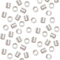 100pcs Tarnish Resistant Small Tiny Crimp Tubes, Sterling Silver Plated Brass, Size Selections: 2x2mm, 3x3mm