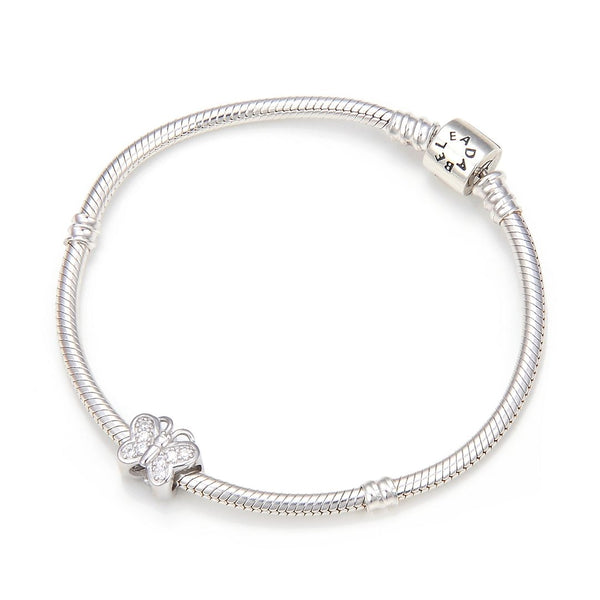 1pc Solid 925 Sterling Silver Butterfly Cubic Zirconia Charm Transformation and Change Bead Fits Pandora All Charm Bracelets EC2-E2