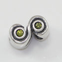 1pc Real 925 Sterling Silver Charm, August Birthstone Bead, Cubic Zirconia CZ Green Peridot Gemstone, Compatible with Pandora all Other Charm Bracelets, EC417