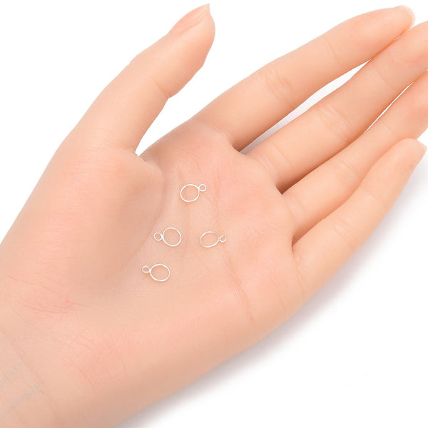 20pcs 925 Sterling Silver Closed Jump Ring OT Link Connectoras, 6mm, 0.6mm/22 Gauge, SS254-1