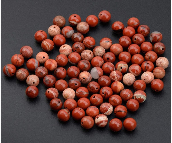Natural Red River Jasper Gemstone Round Beads, 1 Strand/15 Inch, Size Selections: 4mm/6mm/8mm/10mm