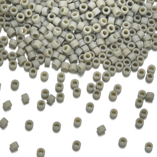 7.5g Miyuki Delica 11/0 Seed Beads, Opaque Matte Glazed Cactus DB2282