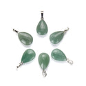 4pcs Natural Green Aventurine Gemstone Pendants, 20x15mm Teardrop Stone Drops, G2P-T5