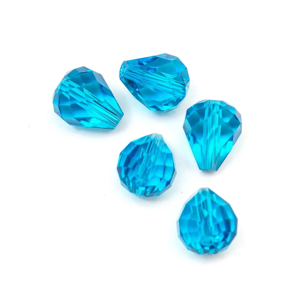 24pcs Adabele Austrian Faceted Teardrop Crystal Beads #5500, Capri Blue, 12mm x 10mm, Hole ID 1.2mm, SST-1225