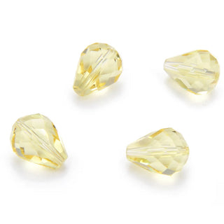 24pcs Adabele Austrian Faceted Teardrop Crystal Beads #5500, Jonquil Yellow, 10mm x 8mm, Hole ID 1.1mm, SST-1009