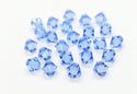 50pcs Preciosa Faceted Bicone Crystal Beads, Light Sapphire Blue, 6mm, Hole ID 1mm, Pre-B614