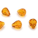 24pcs Adabele Austrian Faceted Teardrop Crystal Beads #5500, Amber Topaz, 12mm x 10mm, Hole ID 1.2mm, SST-1207