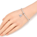 1pc Real 925 Sterling Silver Shamrock Clover Heart Petal Flower Bead Charm Pendant, Compatible with Pandora All Other Charm Pendant Bracelet, EC6-D2