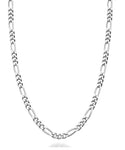 1pc 925 Sterling Silver Figaro Link Chain Necklace, Tarnish Resistant Rhodium Plated, 1.5mm, Length Selections: 18/20/22/24/26 inch