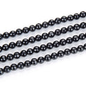 Natural Black Jade Gemstone Faceted Round Beads, 10mm, Hole ID 1mm, 14 Inch/1 Strand, GH-G5