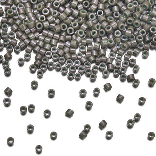 30g Miyuki Delica 11/0 Seed Beads, Opaque Olive Drab DB657