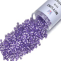 7.5g Miyuki Delica 11/0 Seed Beads, Transparent Silver Lined Purple DB1347