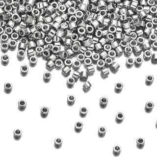 7.5g Miyuki Delica 11/0 Seed Beads, Opaque Palladium-Plated DB38