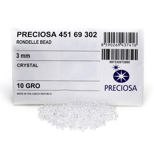 100pcs Preciosa Faceted Bicone Crystal Beads, Crystal Clear, Size Selections: 3mm/4mm/6mm