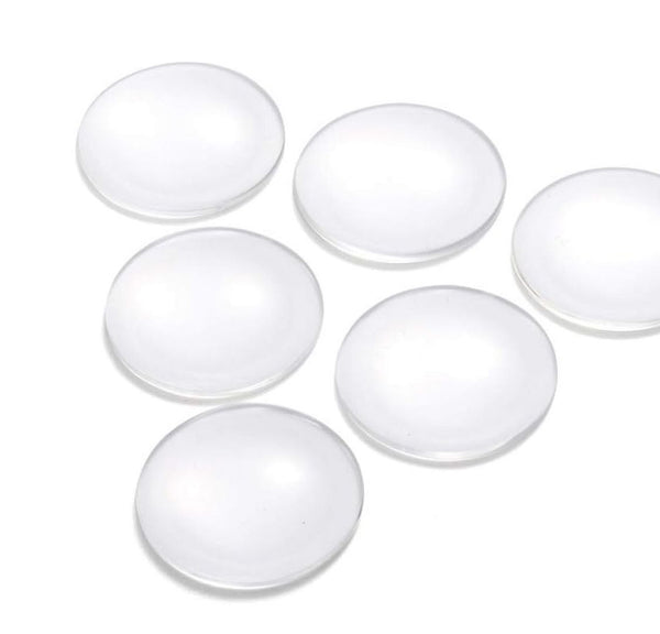 50pcs Transparent Glass Dome Cabochons, Non-calibrated Clear Round Cab Tiles, Size Selections: 20mm/25mm/30mm