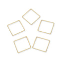 50pcs Raw Brass Square Beading Hoops, Open Back Bezel Frame, Unplated/Uncoated, 0.8mm/20 Gauge, Size Selections: 12mm/16mm/20mm