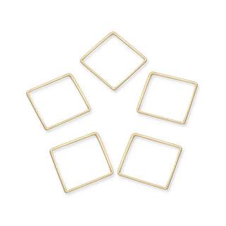 50pcs Raw Brass Square Beading Hoops, Open Back Bezel Frame, Unplated/Uncoated, 0.8mm/20 Gauge, Size Selections: 12mm/16mm/20mm