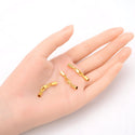 10 Sets Tarnish Resistant Glue In Cord Ends with Clasp, 18K Yellow Gold Plated Brass, Hole ID Selections: 1mm/1.5mm/2mm/2.5mm/3mm