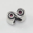 1pc Real 925 Sterling Silver Charm, July Birthstone Charm Bead, Cubic Zirconia CZ Red Ruby Gemstone, Compatible with Pandora all Other Charm Bracelets, EC416