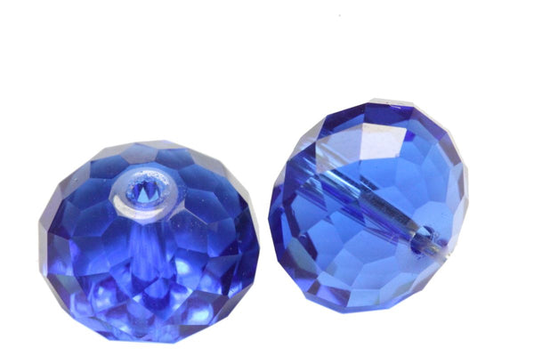 24pcs Adabele Austrian Faceted Rondelle Crystal Beads #5040, Sapphire (Blue), Size Selections: 6x4mm, 8x6mm, 10x8mm