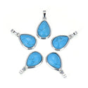 2pcs Natural Blue Howlite Imitation Turquoise Teardrop Gemstone Pendants, 22mm Pear Stone Drops, G2P-J8