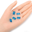 25pcs Adabele Austrian Faceted Rectangle Crystal Beads #5055, Capri Blue, 14mm x 8mm, Hole ID 1.2mm, SSRT1425