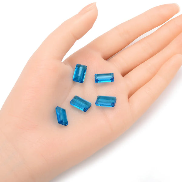 25pcs Adabele Austrian Faceted Rectangle Crystal Beads #5055, Capri Blue, 14mm x 8mm, Hole ID 1.2mm, SSRT1425