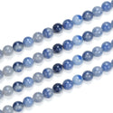 Natural Blue Aventurine Gemstone Round Beads, 1 Strand/15 Inch, Size Selections: 4mm/6mm/8mm/10mm
