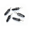 4pcs Natural Black Obsidian Gemstone Pendants, 38mm Loose Bullet Point Stone Drops, G2P-E9