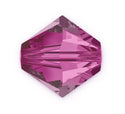 50pcs Preciosa Faceted Bicone Crystal Beads, Fuchsia, 6mm, Hole ID 1mm, Pre-B622