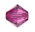 50pcs Preciosa Faceted Bicone Crystal Beads, Fuchsia, 6mm, Hole ID 1mm, Pre-B622