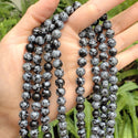 Natural Snowflake Obsidian Gemstone Round Beads, 1 Strand/15 Inch, Size Selections: 4mm/6mm/8mm/10mm