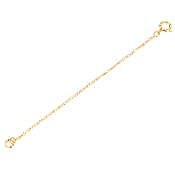 2pcs Sterling Silver Chain Extender with Clasp, 18K Yellow Gold Plated Chain Extension, Thin Small, Length Selections: 1 inch/2 inch/3 inch/4 inch/5 inch/6 inch